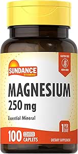 Sundance Magnesium Supplement | 250mg | 100 Caplets | Essential Mineral Formula | Vegetarian, Non-GMO, & Gluten Free
