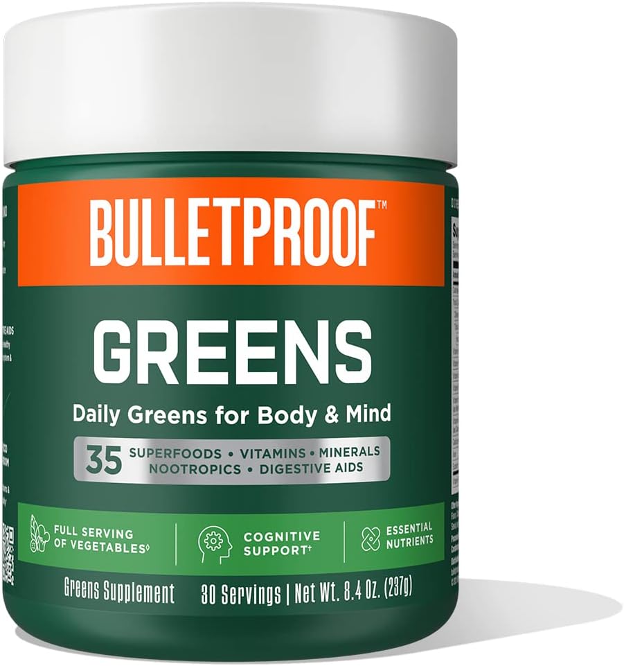 Αλεξίσφαιρα Πράσινα, 8.4 Ουγγιά, Daily Greens Powder με Superfoods και Nootropics, Πλήρης εξυπηρέτηση των λαχανικών, Βασικά θρεπτικά συστατικά