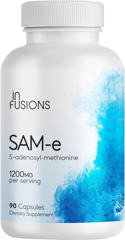 Infusions Maximum Strength Pure SAM-e 1200mg 90 Vegetable Capsules (S-adensoyl-methionine)