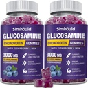2 Packs Glucosamine Chondroitin Gummies - 3000MG Ekstra Güçlü Ortak Desteği MSM & Elderberry, Flexability, Anti Ioksimmune Support Gummy for Yetişkinler, Men & Women