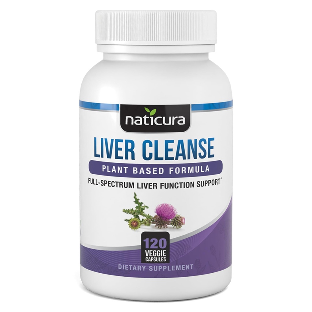 Liver Cleanse Plant-Based Formula - Vegan Full-Spectrum Supplement with Milk Thistle, Vitamin C and Çinko for Liver Function and Immune Support - 120 Capsules - No Fillers or GMO