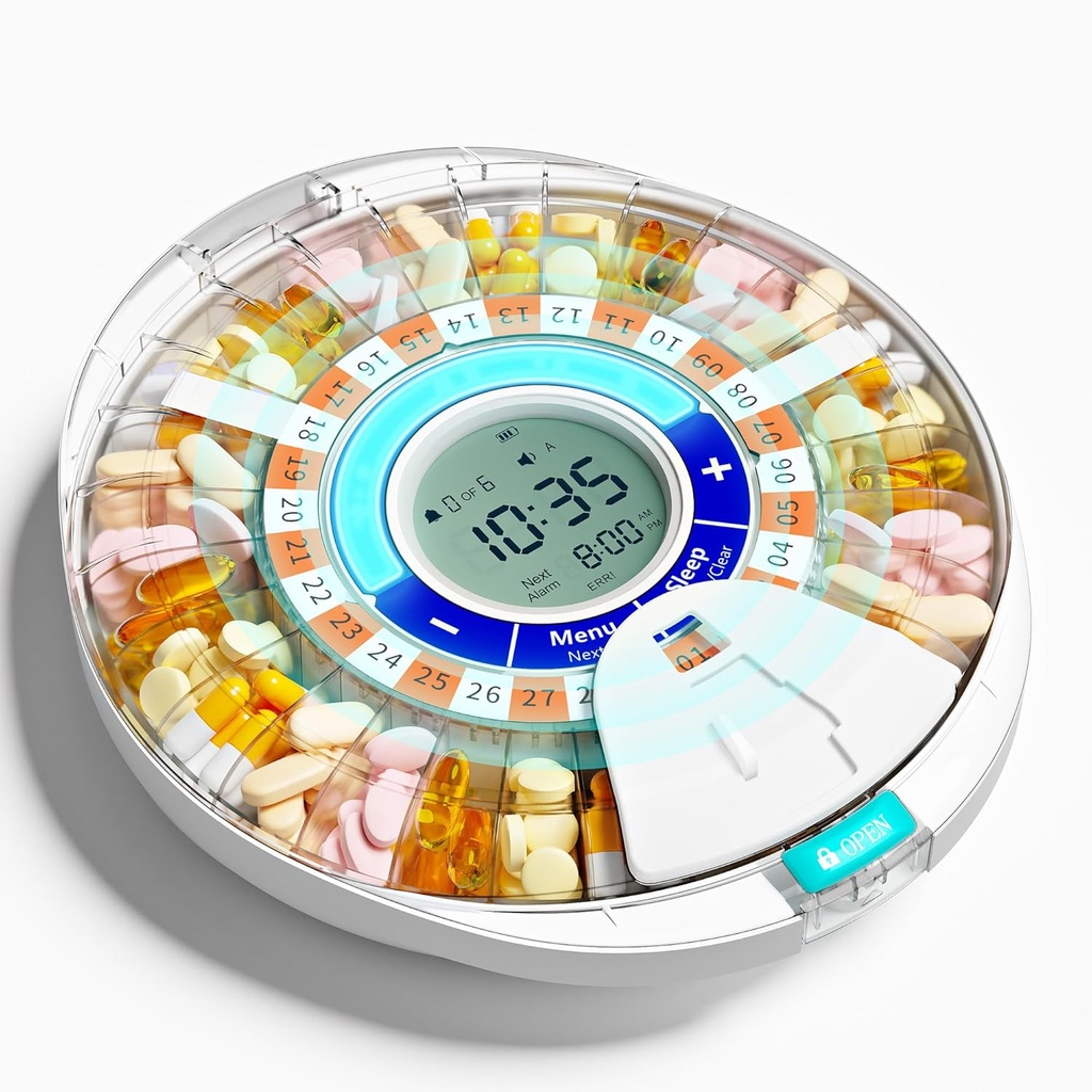 Alarm ile Elderly için otomatik Pill ısıtıldı: Smart Pill Shang Machine 28-Slot, Mix-Proof Tech & XL LCD, Günlük Tıp Yönetimi için Geliştirilmiş Durability