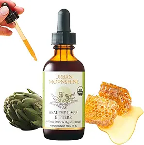Urban Moonshine Health Liver Bitters - Liver Support - Detox - Bile Production - Gut Health - Artichoke - Dandelion - Gentle Detox* -Organic- 2 Fl Oz