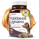 K9 Επιλέξτε συμπυκνωμένα Lignans flaxseed για σκύλους, 20mg 90 δισκία, φυστικοβούτυρο Γεύση Μασώμενα, Impove Coat