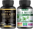 Sea Moss ve Shilajit Capsule Sche, Ashwagandha Rhodiola Rosea Reality Cordyceps Mushroom Ginkgo Biloba Sting Nettle Magic Moss Mixim Black Tohum Turmeric Bladderwrack Burdock Black Pepper