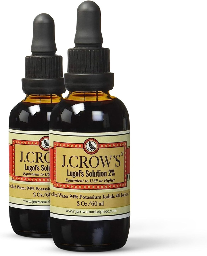 J.CROW'S® Lugol's Solution of Iodine 2 oz (2 Pack)