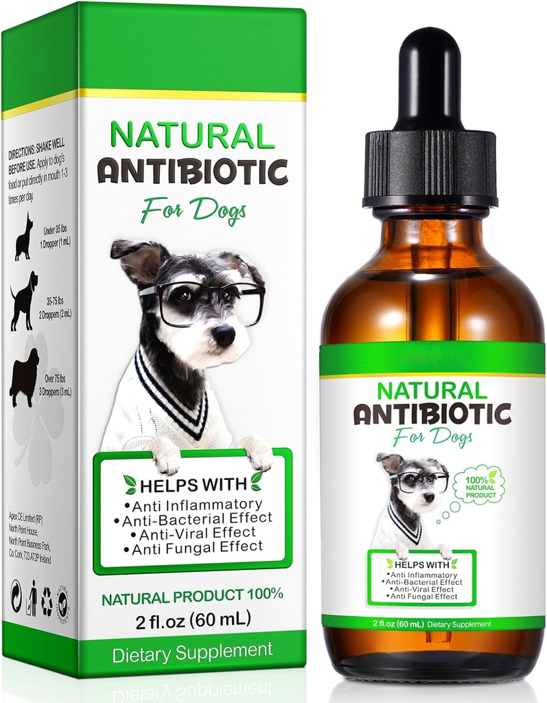 Dog Antibiotics, Natural Antibiotics for Dogs, Dog Multivitamin Herbal Supplements 60ml