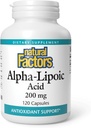 Doğal Faktörler Alfa-Lipoic Acid 200 mg, Antioksit Desteği, 120 Capsules