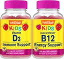 Evet D3 Çocuk + Vitamin B12 Çocuklar, Gummies Sche - Great Tasting, Vitamin Tamam, Gluten Free, GMO Free, Chewable Gummy Gummy