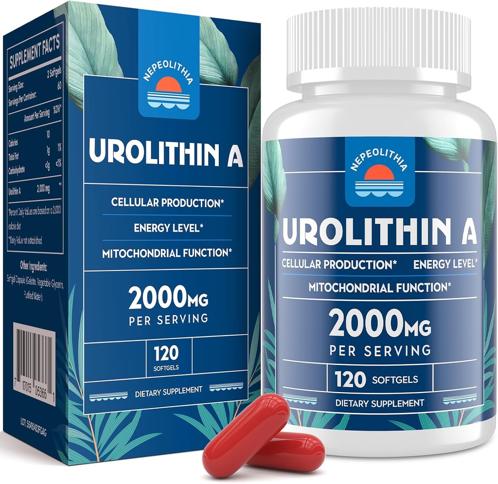 Urolithin A 2000 mg, Gluten Free, 120 Softgels