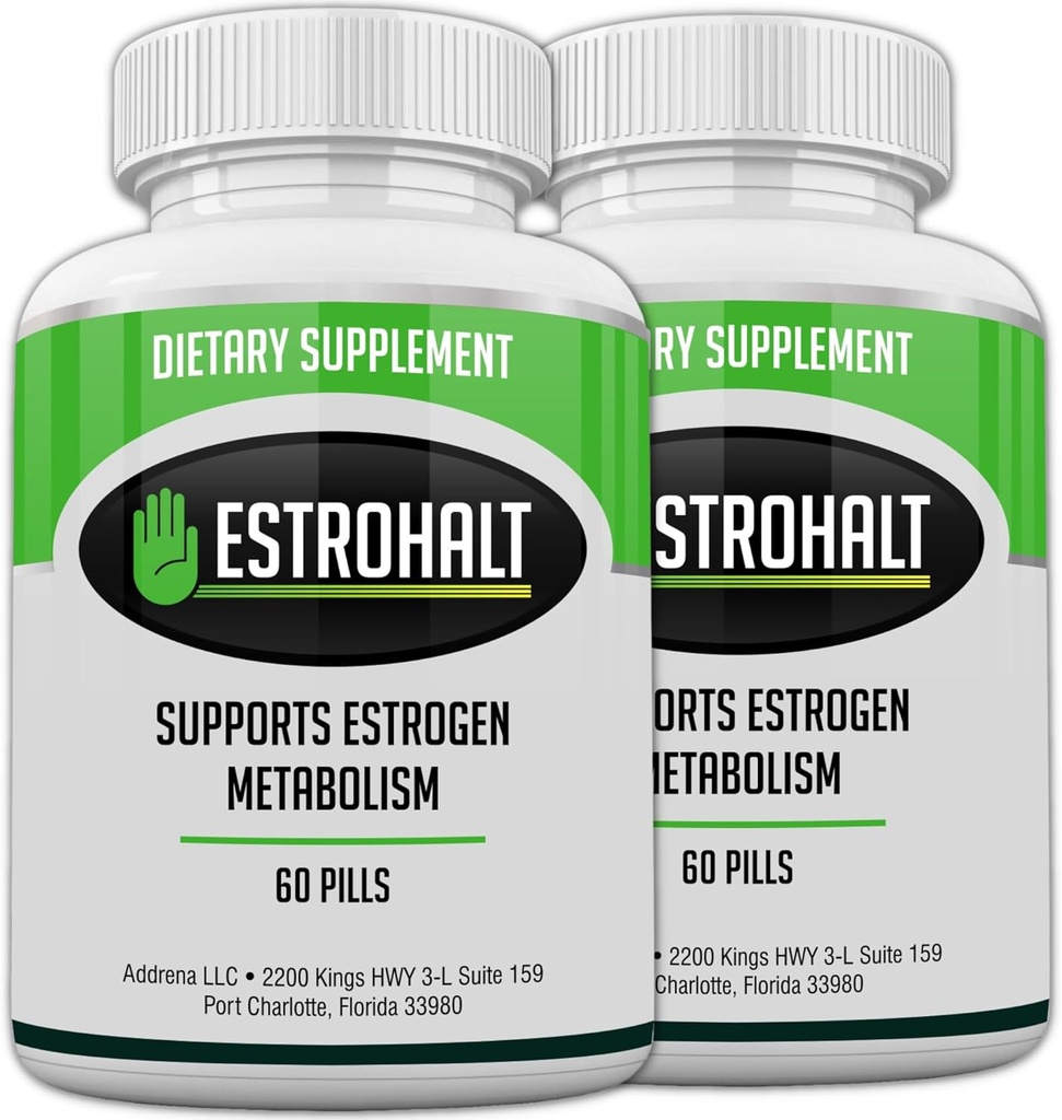 Estrohalt 2 Pack 120 χάπια - Best Estrohalt DIM συμπλήρωμα (Diindolymethane) και Indole-3-Carbinol (I3C) για γυναίκες & άνδρες 