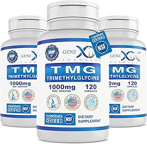 Genx Formulas TMG Supplement 1000 mg (360 Capsules) - NSF Güvenlik, Kalite ve Etiket Hassasiyeti için sertifikalı - Betaine Anhidrus Tritilglycine - Liver Supplement - Gluten Free & Non-GMO - 30-Day Supply
