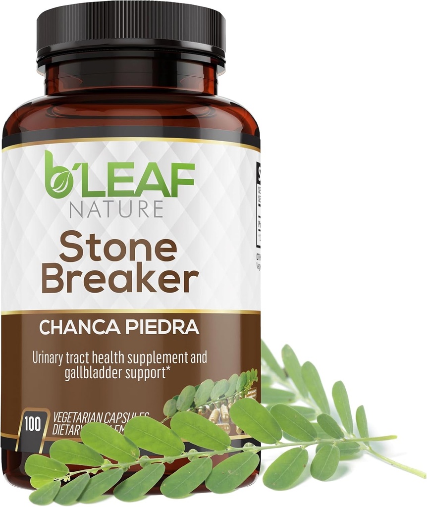 B'Leaf Nature Chanca Piedra Stone Breaker, 100 Capsules, 1000 mg - Geleneksel Herbal Kidney Desteği – Non-GMO, Vegan, Gluten-Free Urinary Tract & Liver Wellness