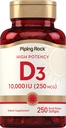 Piping Rock Βιταμίνη D3 10000 IU 