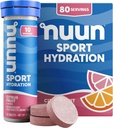 Nuun Sport Electrolyte Tabletleri, Magnezyum, Pyum, Chloride & sodyum, Gluten Free & Vegan, Citrus Fruit, 8 Pack (80 Hizmet Toplamı)