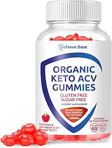 Βιολογικό Keto ACV Gummies - Γλουτένη & Χωρίς ζάχαρη Pro Ενεργό συμπλήρωμα μηλίτη μήλου για γυναίκες άνδρες (1200MG)