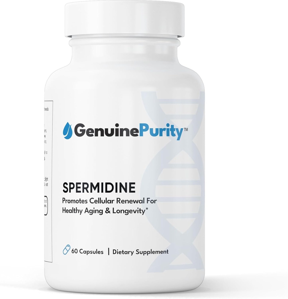 Liposomal spermidine 8 mg | spermidin-Rich Buğday Germ Ekstraksiyon | Kadınlar ve Erkekler için Hücresel Yenilemeyi Sağlıklı Ağlama | Gluten Free, Vegan, ABD Made, Non-GMO | 60 Capsules