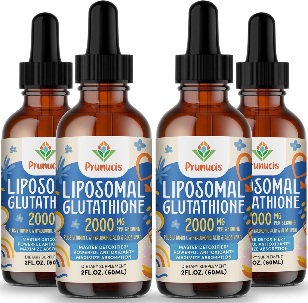 2000MG Liposomal Glutathione Liquid, %98 Aborpsiyon, Active Form L-Glutathione Supplement, Vegan Dostu, Immune System için Güçlü Antioksik Kompleksi, Aging Defense, Detox,8 FL.OZ