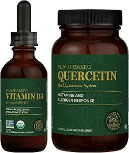 Global Healing Center - Vitamin D3 5000IU & Quercetin 250 mg - Bones and Immune System, Respiratory Health
