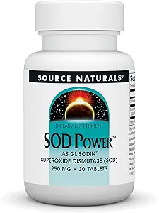 Source Naturals SOD Power As Glisodin, Superoxide Dismutase, Dietary Supplement 250mg - 30 Tablets