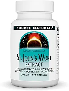 Source Naturals St John's Wort Extract 300 mg Supports A Positive Mental Outlook - 120 Capsules