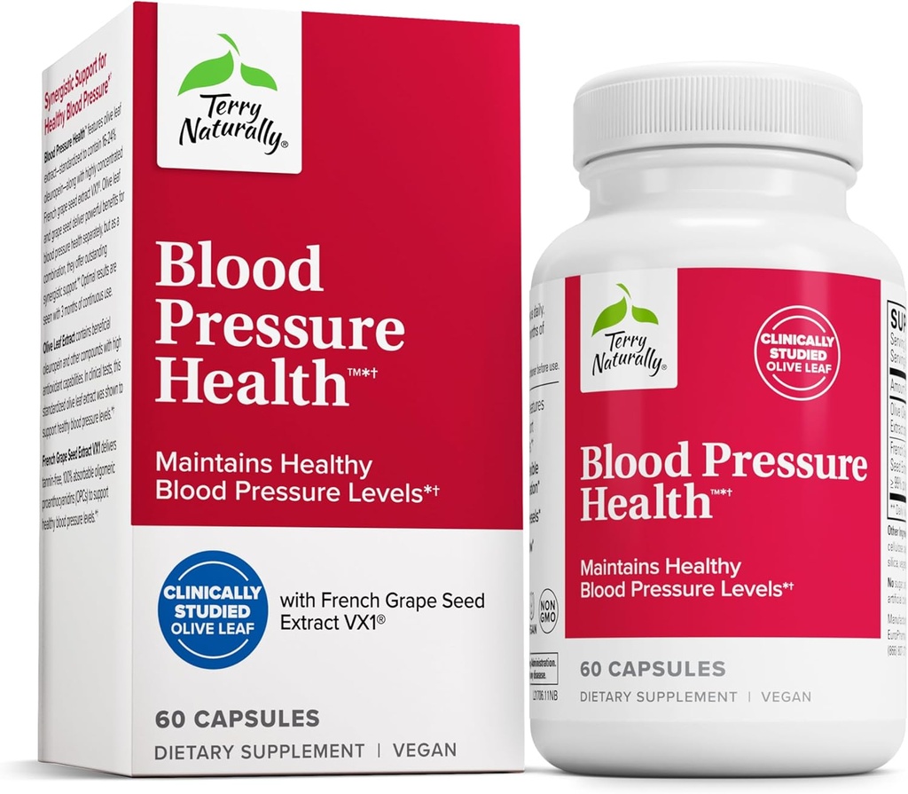 Terry Doğal Kan basıncı Sağlık - Sağlıklı Kan Akışı ve Sörfikasyon Desteği Tamam - Antioksitlerle Kalp Sağlığı Supplement - Cardiovascular Destek - 60 Capsules