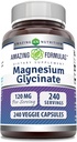 Amazing Formulas Magnezyum (Glycinate) 120 mg Ara Arama: Veggie Capsules | Magnezyum Glycinate | Non-GMO | Gluten Free (240) Count