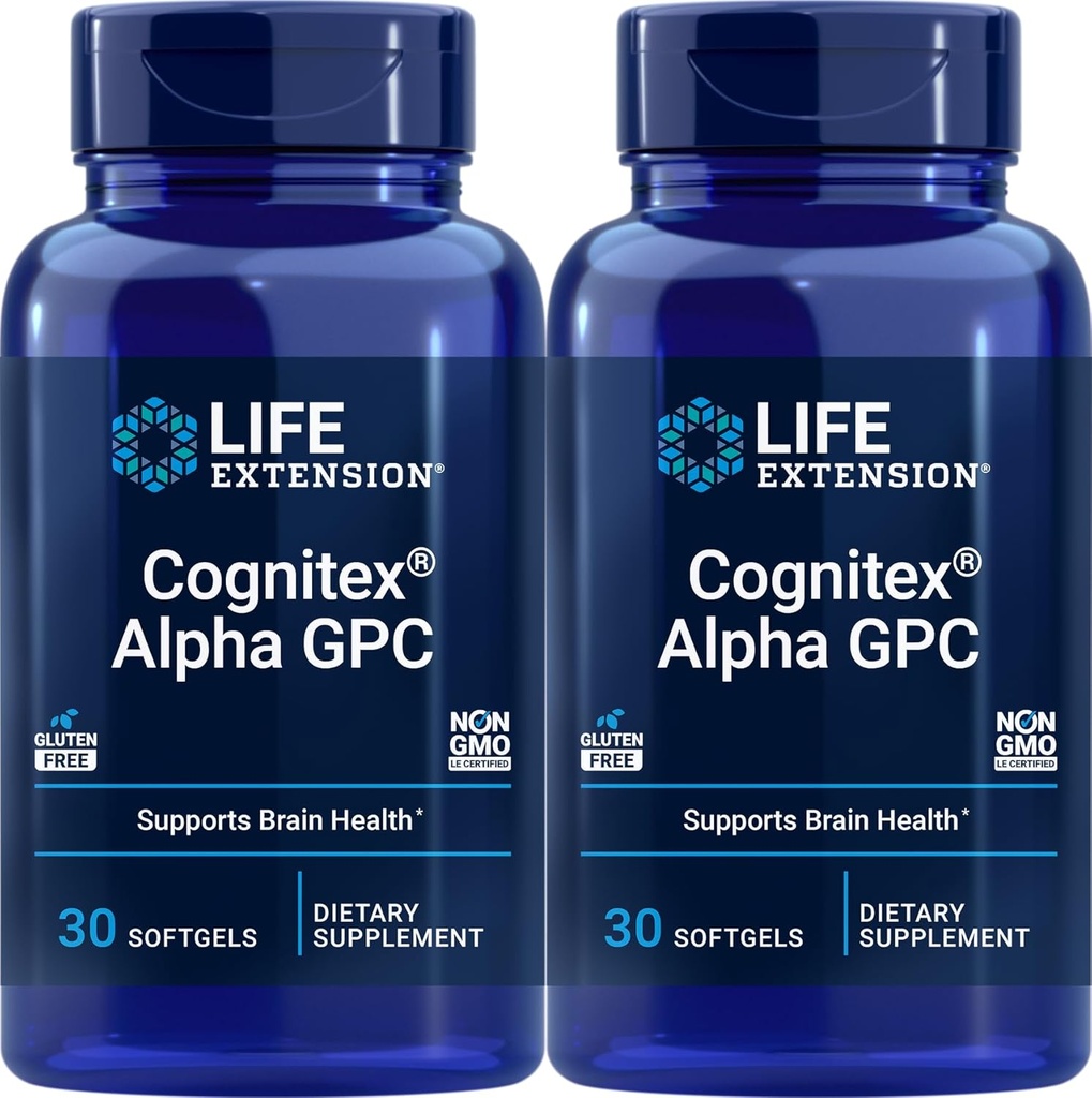 Επέκταση ζωής Cognitex Alpha GPC, 30 Softgels (πακέτο του 2)