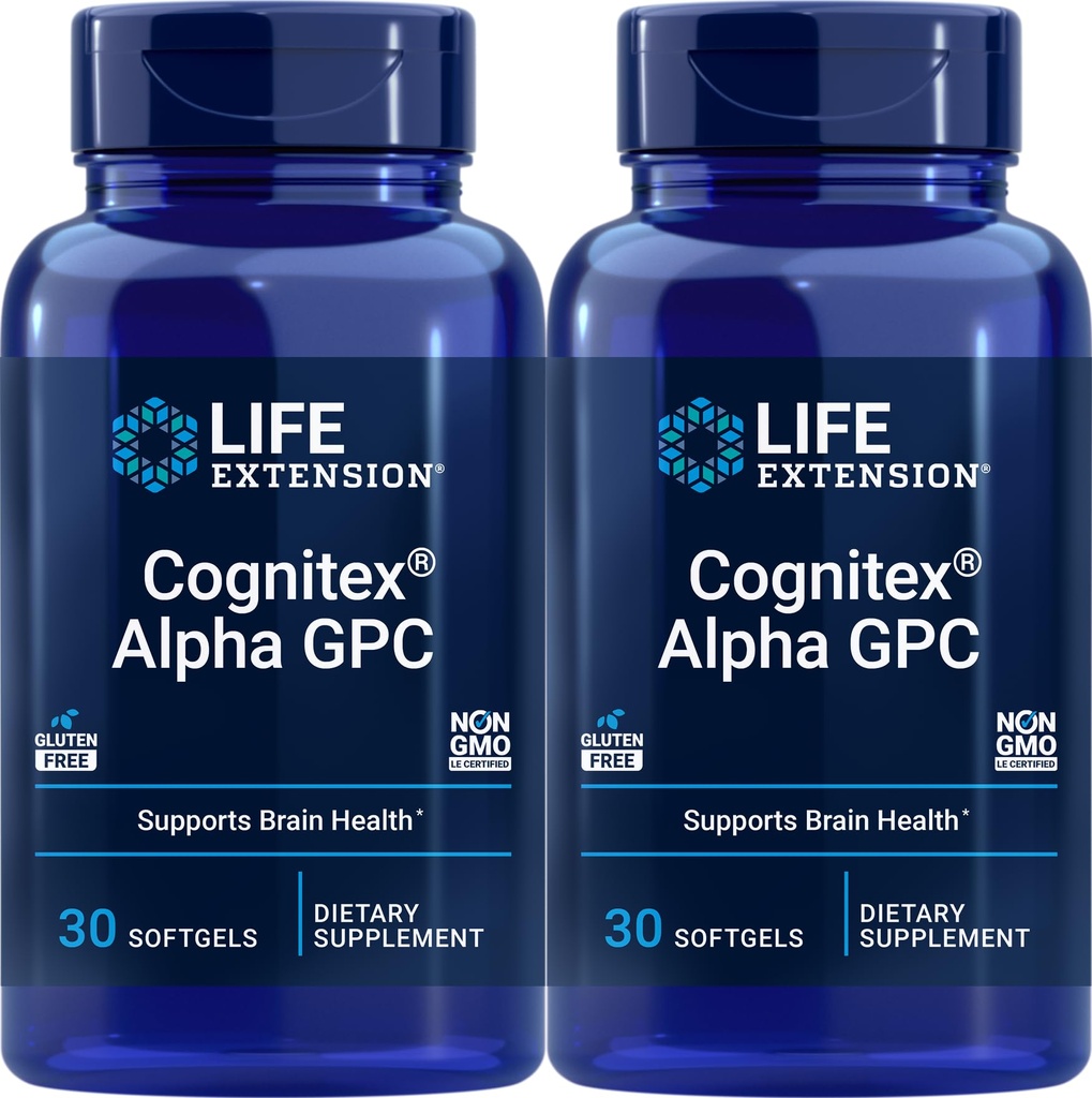 Επέκταση ζωής Cognitex Alpha GPC, 30 Softgels (πακέτο του 2)