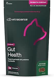 Vetri Science Gut Health Chews, Probiyotik Everyday Digestive Supplement for Cats, Pet Probiyotiks for Digestion Support, Gas and Diarrhea, Immune Support, 120 Milyon CFU PerFU