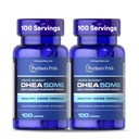 Puritan's Pride Youth Guard DHEA για γυναίκες και άνδρες 50mg, Συμπλήρωμα διατροφής για υγιή γήρανση, 3 μήνες προσφοράς, 100 δισκία, 2 συσκευασίες