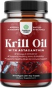 Krill Omega 3 Fish Oil Softgels 500mg - συμπυκνωμένο Krill EPA & DHA Fish Oil Omega 3 συμπλήρωμα για τις γυναίκες και τους άνδρες για την υποστήριξη του ανοσοποιητικού, τον εγκέφαλο και την καρδιά υγεία - Burpless λιπαρά οξέα συμπλήρωμα - 30 κόμης