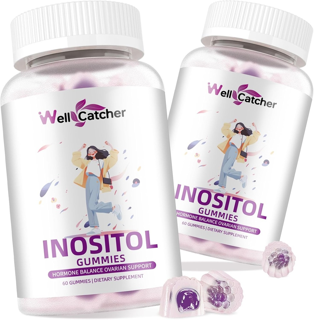 Inositol Gummies Myo-Inositol & D-Chiro Inositol Ideal 40:1 Omega-3 Vitamin D3 Desteği Sağlıklı Ovulation Çevrim Düzenliliği Grape Flavor 2 Packs