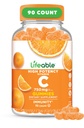 Yetişkinler için Yaşamlanabilir Vitamin C Gummies | 750 mg | Great Tasting Orange Flavor VIT C | Vegan Non GMO Vitamin C Chewable | for Immune Support | 90 Gummies