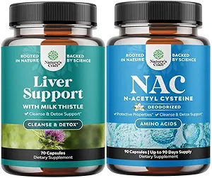 Liver Cleanse Detox & Tamir Formula ve NAC Supplement N-Acetyl Cysteine 600 mg - Herbal Liver Support Supplement with Milk Thistle - High Abpole NAC 600 mg Capsules Glutathione