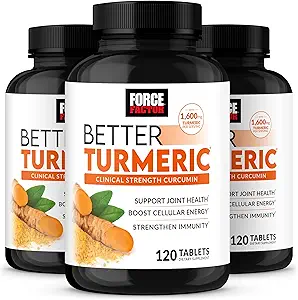 FORCE FACTOR Better Turmeric 3-Pack Ortak Destek Tamamlanmış HidroCurc Turmeric, Klinik Güçlü Ortak Destek, 360 Tablet, Beyaz Ambalajlı Beyaz Ambalaj