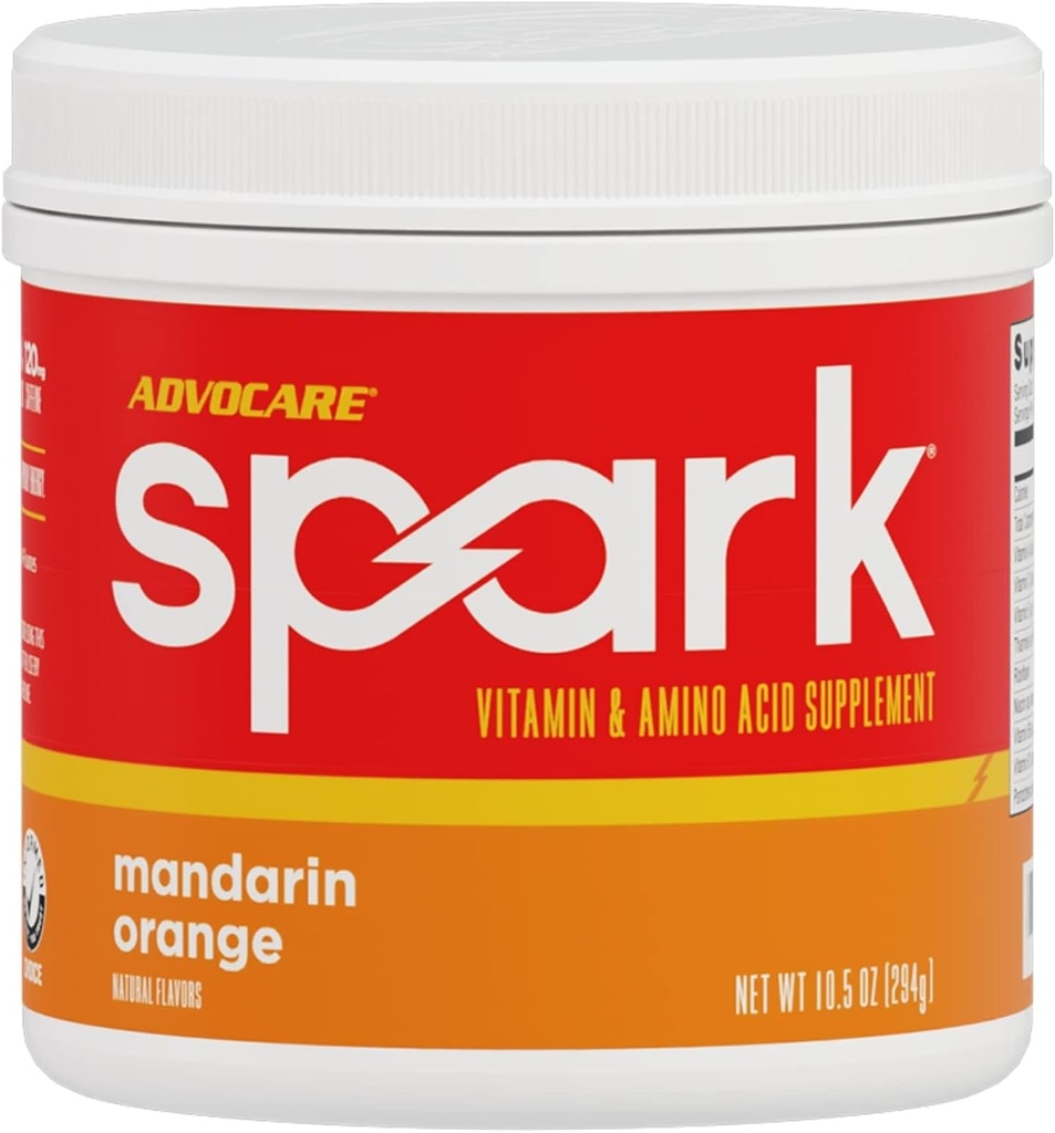 AdvoCare Spark - Enerji İçgörü - Vitamin & Amino Asit Supplement - Enerji ve Odak - Portatif Immune Desteği - Sugar-Free - Mandarin Orange (10.5 oz)