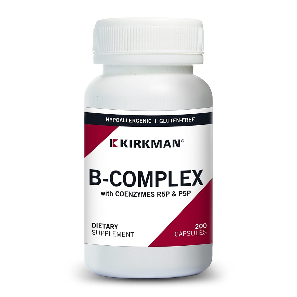 Kirkman B-Complex with CoEnzymes R5P & P5P - Hipoallergenik - 200 Vegetarian Capsules