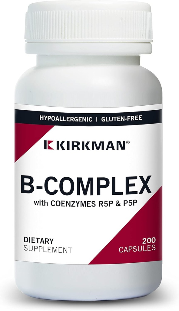 Kirkman B-Complex with CoEnzymes R5P & P5P - Hipoallergenik - 200 Vegetarian Capsules