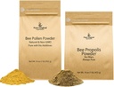 PURE ORIGINAL INGREDIENTS Bee Pollen Toz ve Arı Propolis Toz Paketi, 1 lb Her, No Fillers, Lab TY