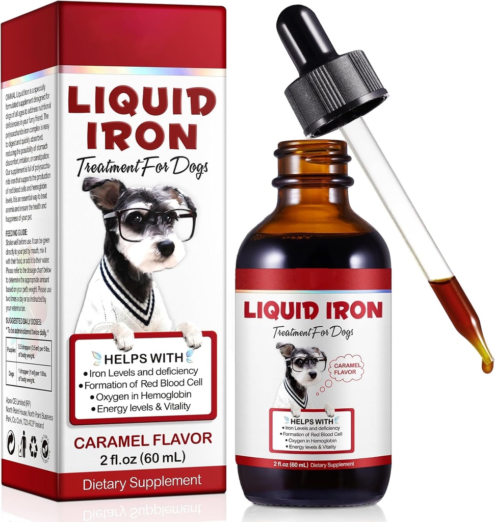Köpekler için Sıvı Demir Supplements,LiquiI Demir C ve B12,Depres Anemi, Low Enery Seviyeleri ve Lethargy,Promotes Blood Health, Red Blood Cell Formation of Red Blood Cell