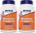 Şimdi Gıdalar Mannose Cranberry, 120 Capsules (Pack of 2) - PAC - 450 mg dMannose, 250 mg Whole Cranberry - Urinary Tract Health* - Vegan Dostu Supplement, Non-GMOMO
