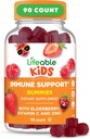 Lifeable Kids Immune Support Gummies | Yaşlı Vitamin C ve çinko | Great Tasting Immune Support Supplement Elderberry Gummies for Kids | Kids Elder Gummies for Kids, Girls | 90 Gummies