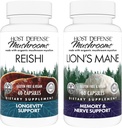 Host Defense Bundle with Reishi Capses, 60 Count & Lion's Mane Capses, 60 Count - Support Heart & Immune Health - Support Brain Health, Memory & Focus*