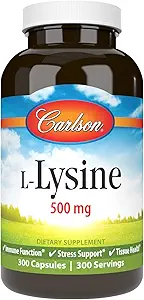 Carlson - L-Lysine, 500 mg, Sağlıklı Tound & Muscle Development, 300 kapsül
