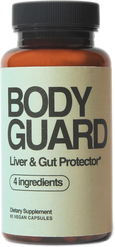 Bodyguard Liver Detox & Gut Health, Setria® Liposmal Glutathione 250mg, Master Antioxidant, Formula Post-Celebration, Red Flush Support, Vegan, Χωρίς γλουτένη, Made in USA, 4 Συστατικά, 60 κάψουλες