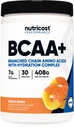 Nutricost BCAA + Hydration Toz (Peach Ring) 30 Hizmet - Hydration Complex - Gluten-Free, Non-GMO