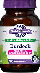 Oregon'un Wild Harvest Burdock Organik Geleneksel Herbal Supplement GMO ve Gluten Free | Vegan Capsules, 90 Count