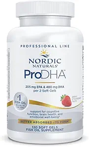 Kuzey Naturals ProDHA, Strawberry - 120 Soft Gels - 830 mg Omega-3 - Nörolojik Sağlık, Mood & Memory - Non-GMO - 60 Hizmetler