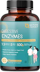 Gut Health & Immune Support, Protein, Carb, Fiber, & Dairy Digestion için Kadın-Erkekler için Enzymes